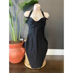 Killstar Black Halter Bodycon Dress – Gothic Pin-Up Fit, Size M (NWOT)